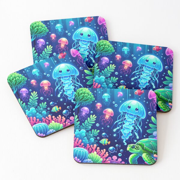 Item preview, Vibrant Ocean Fantasy with Jellyfish and Turtles designed and sold by Taans-Creation.