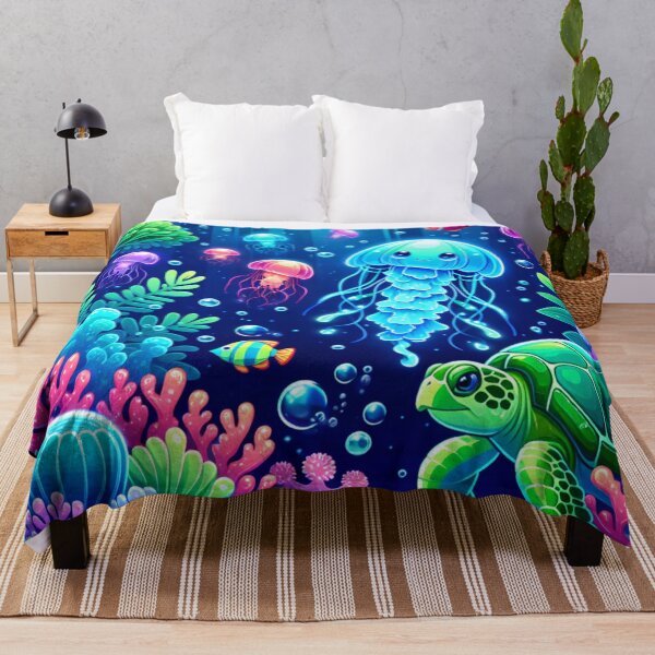 Item preview, Vibrant Ocean Fantasy with Jellyfish and Turtles designed and sold by Taans-Creation.