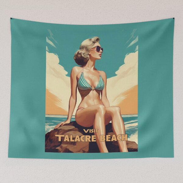 Item preview, talacre beach Retro style Travel poster designed and sold by Boxing Kangaroo Retail Company.