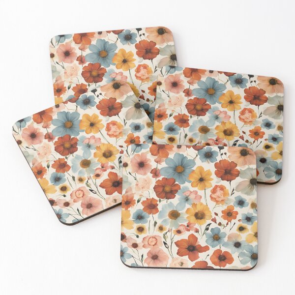 Item preview, Idealic Vintage Wild Flowers Print Red Blue Green Dreamy Romantic designed and sold by stxaris.