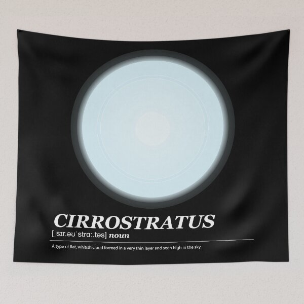 Item preview, Cirrostratus cloud illustration with meaning white text designed and sold by Athicha44.