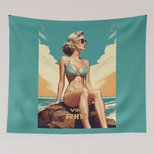 Item preview, Rhyl Retro style Travel poster designed and sold by Boxing Kangaroo Retail Company.