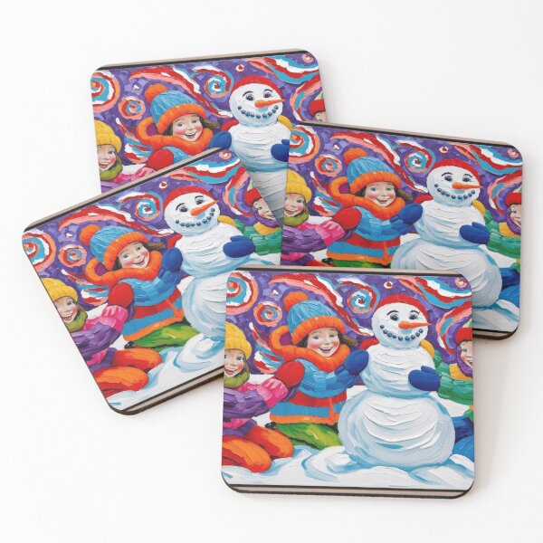 Item preview, Children building snowman designed and sold by EtCreative.