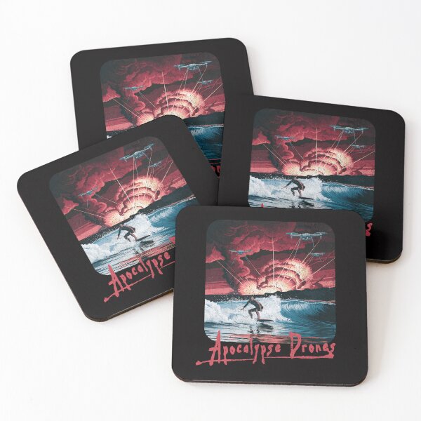 Item preview, Apocalypse Drones Surfer Scene with Explosions and Sci-Fi Drones designed and sold by CoolCrazyQuirky.