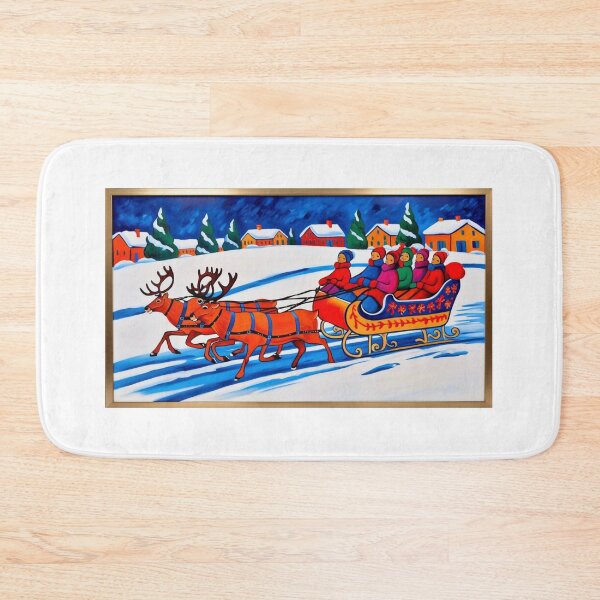 Item preview, A winter wonderland scene with reindeer and people riding on a sleigh  designed and sold by EtCreative.