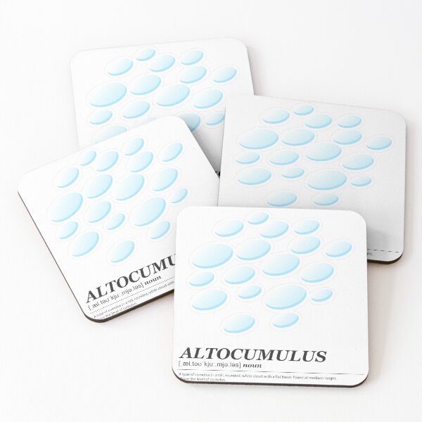 Item preview, Altocumulus cloud illustration with meaning black text designed and sold by Athicha44.