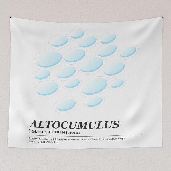 Item preview, Altocumulus cloud illustration with meaning black text designed and sold by Athicha44.