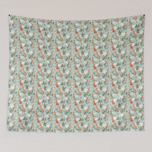 Item preview, Enchanting Flower Fairies in a blue background designed and sold by AmoebaPress.