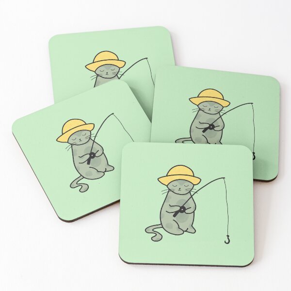 Item preview, Green cat fishing  designed and sold by Gowthamsahi.