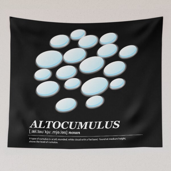 Item preview, Altocumulus cloud illustration with meaning white text designed and sold by Athicha44.