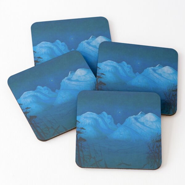 Item preview, Winter Night in the Mountains 1914 - Harald Sohlberg Norwegian Landscape designed and sold by Arwen-Art.