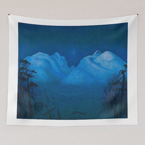 Item preview, Winter Night in the Mountains 1914 - Harald Sohlberg Norwegian Landscape designed and sold by Arwen-Art.