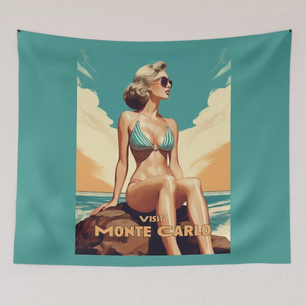 Item preview, Monte Carlo Retro style Travel poster designed and sold by Boxing Kangaroo Retail Company.