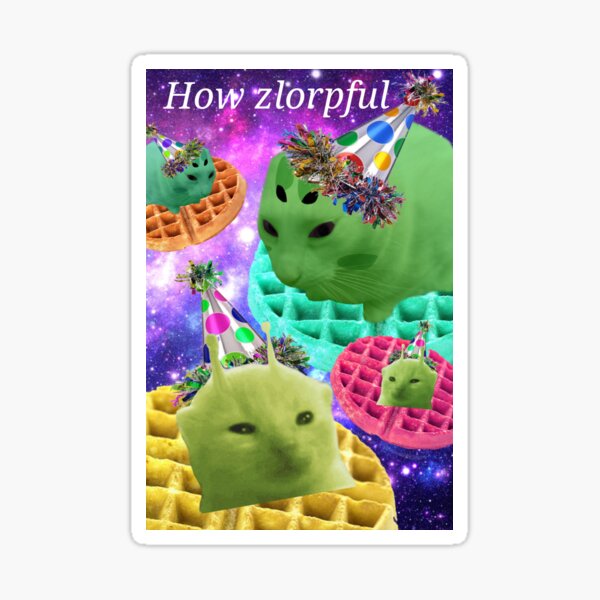 Item preview, How zlorpful alien cats waffle party designed and sold by SamG9.