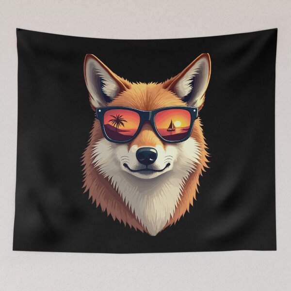 Item preview, Cool Fox with Sunglasses Graphic designed and sold by InsanseCreation.