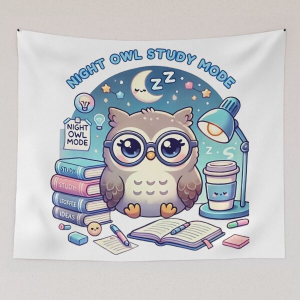 Item preview, Kawaii Owl - Night Owl Study Mode designed and sold by Guesso.
