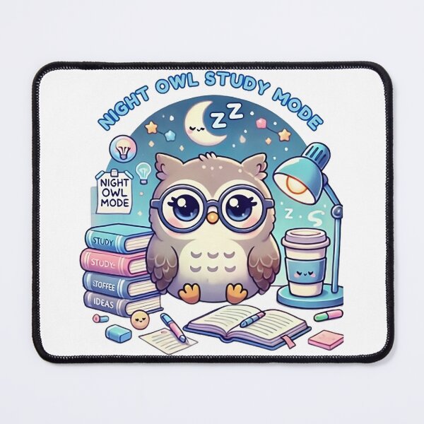 Item preview, Kawaii Owl - Night Owl Study Mode designed and sold by Guesso.