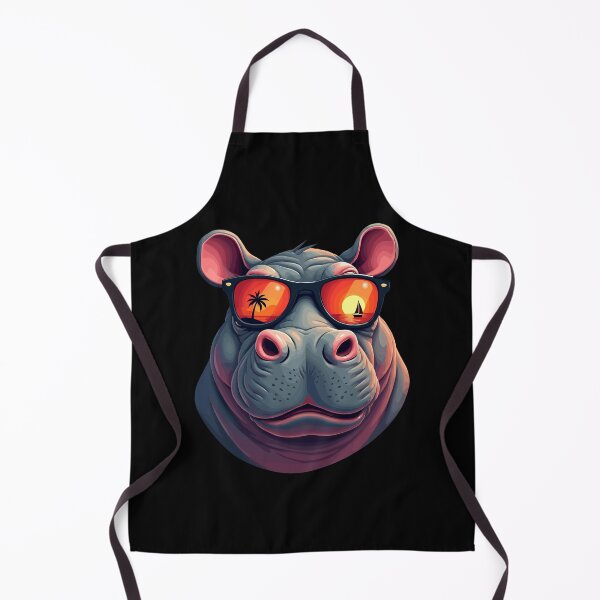 Item preview, Retro Sunset Hippo With Sunglasses designed and sold by InsanseCreation.