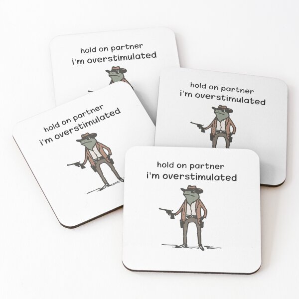 Item preview, Hold On I'm Overstimulated, Western Frog, Meme, Cute Animal, Trendy, Funny Frog, designed and sold by Matrixstore.