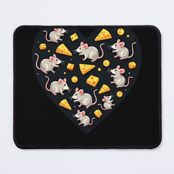 Item preview, Cute Mice and Cheese Heart Pattern designed and sold by InsanseCreation.