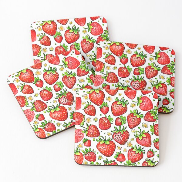 Item preview, Juicy Red Strawberries Pattern designed and sold by Health And Fitness Posts e-Store.