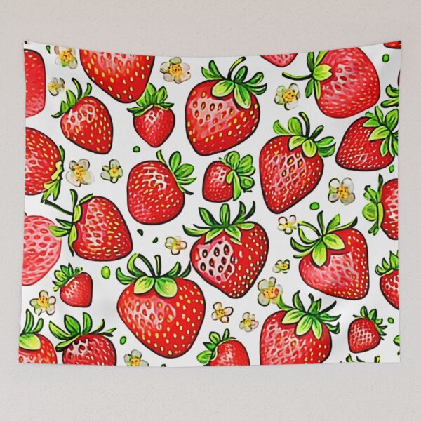 Item preview, Juicy Red Strawberries Pattern designed and sold by Health And Fitness Posts e-Store.