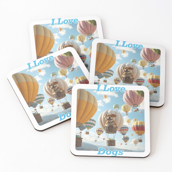 Item preview, Dog flying on hot air balloon designed and sold by GiCapgraphics.