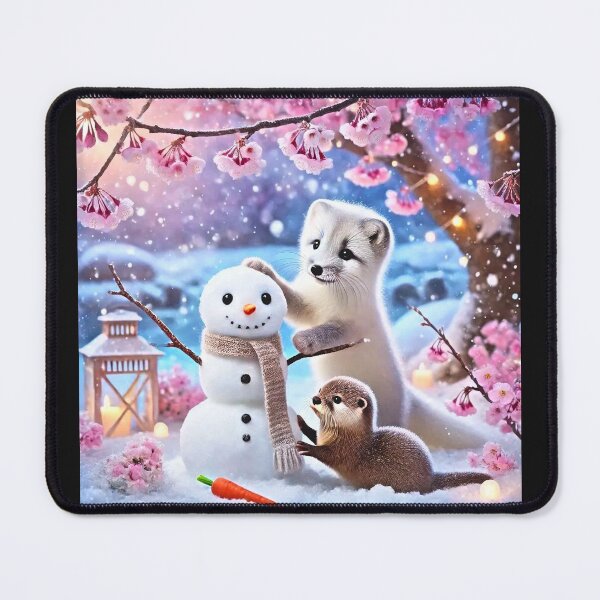 Item preview, Animal Friends Build Winter Snowman designed and sold by Earth Nature Creations.