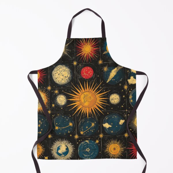 Item preview, A design of the sun, moon, planets, stars, and constellations in an intricate grid-like composition. designed and sold by HEMRO.
