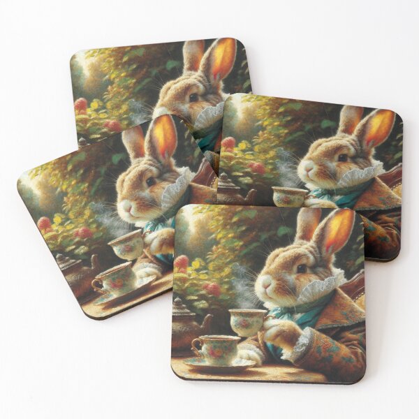 Item preview, "Elegant Hare's Tea Party" designed and sold by mustardseed-410.