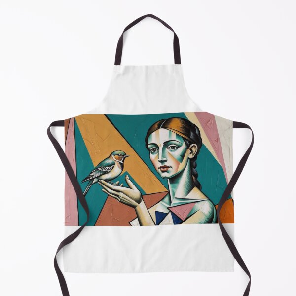 Item preview, A surreal cubist portrait of a woman holding a bird designed and sold by EtCreative.