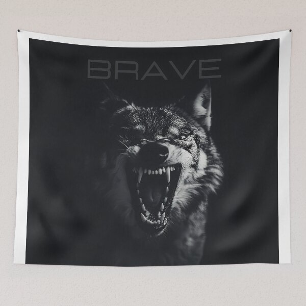 Item preview, Portrait of a Big Bad Wolf: Brave, Wild and Brave designed and sold by elecelorena.