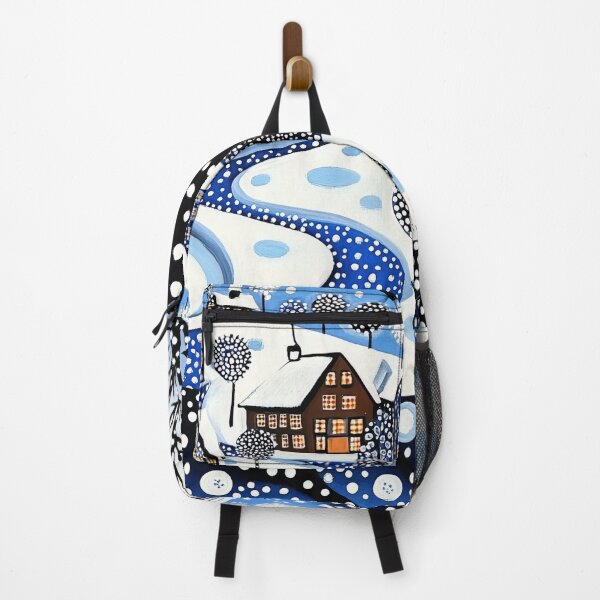 Item preview, Snowy Winter Polka Dot Village Landscape designed and sold by Neika Shimm Designs.