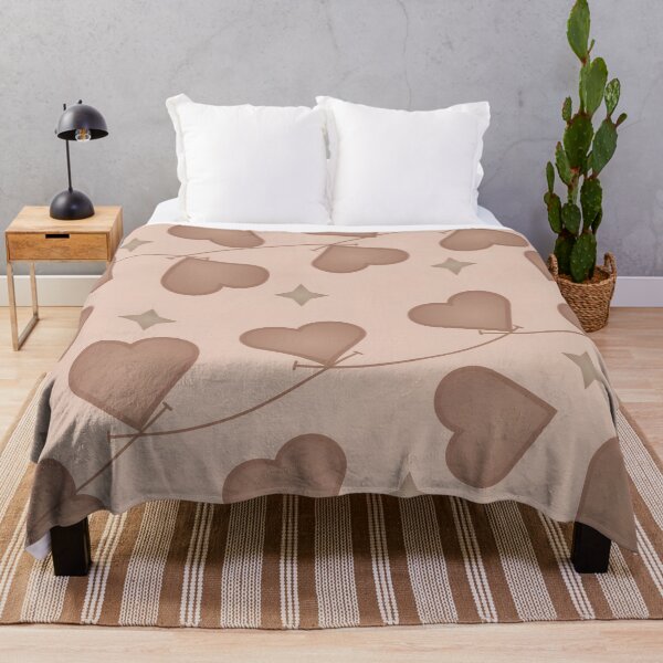 Item preview, Mocha Mousse Brown Hearts Throw Pillows designed and sold by AlienTechs.