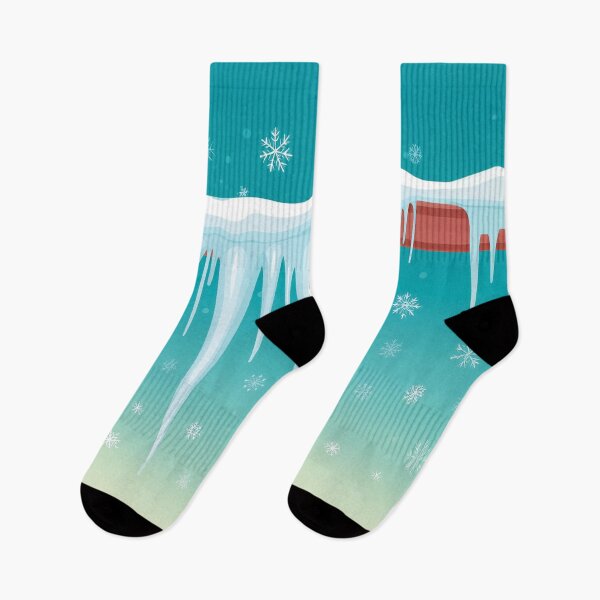 Item preview, A design of icicles hanging from a branch, with snowflakes and a bright sky. designed and sold by HEMRO.
