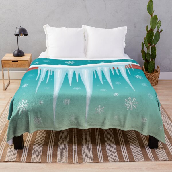 Item preview, A design of icicles hanging from a branch, with snowflakes and a bright sky. designed and sold by HEMRO.