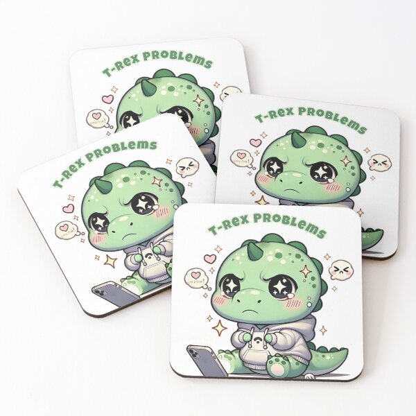 Item preview, T-Rex Problems - Kawaii Dinosaur Tech Life designed and sold by Guesso.