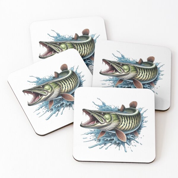 Item preview, Muskie Jumping Splash Fishing Art designed and sold by WayoftheWater.