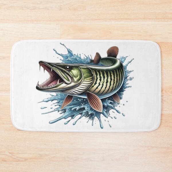 Item preview, Muskie Jumping Splash Fishing Art designed and sold by WayoftheWater.