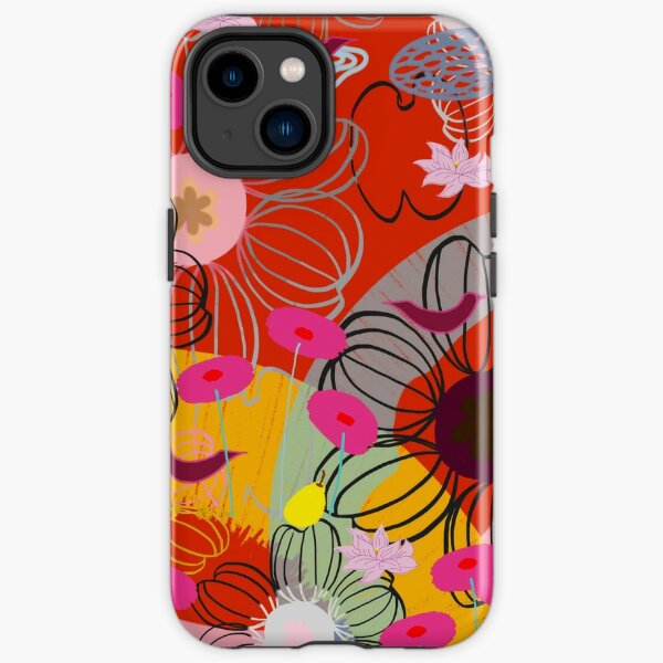 Colorful graphic drawing pattern with lemons iPhone Tough Case