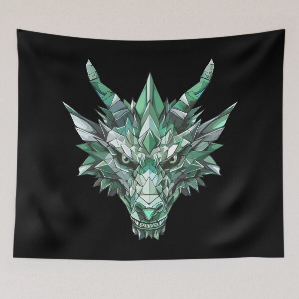 Item preview, Green Crystal Earth Emerald Cool Geometric Dragon Shapes designed and sold by Leonardo Palumbo.