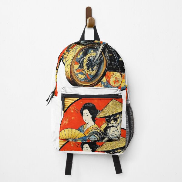 Item preview, Retro Japanese Samurai Biker , Vintage Asian Motif , Unique Graphic Ar, Urban Street , Cool Biker Design designed and sold by Indyadizine.