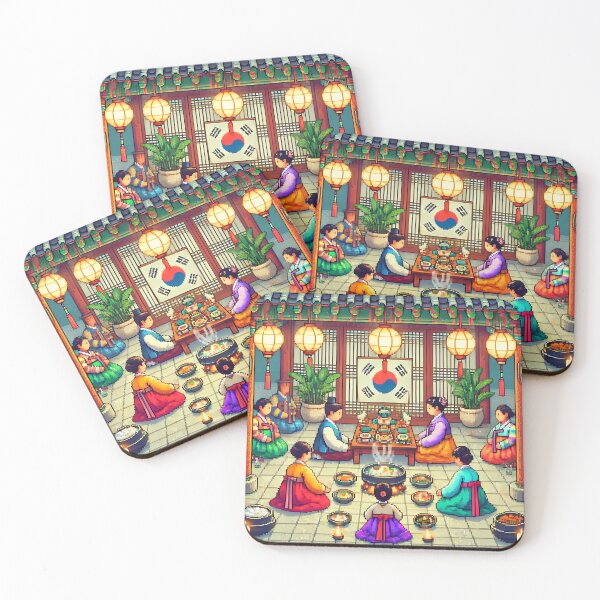 Item preview, 8-Bit South Korean New Year – Pixel Art Traditions designed and sold by ArizonaWitches.