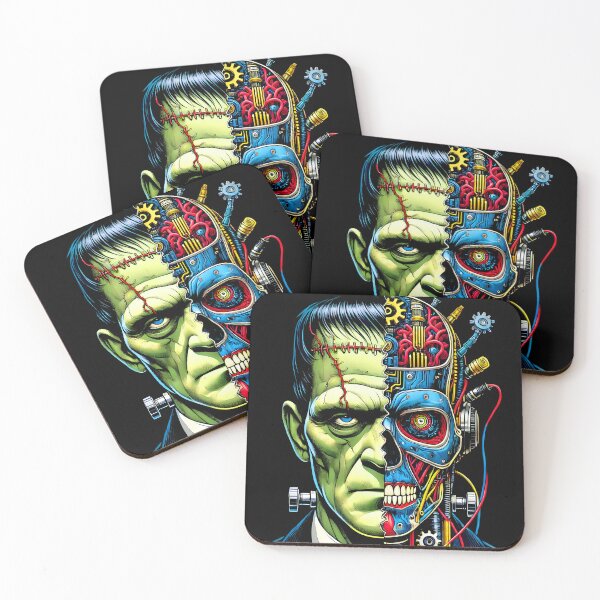 Item preview, Frankenstein Cyborg Fusion - Futuristic Sci-Fi Horror Design designed and sold by DrawHandArt.