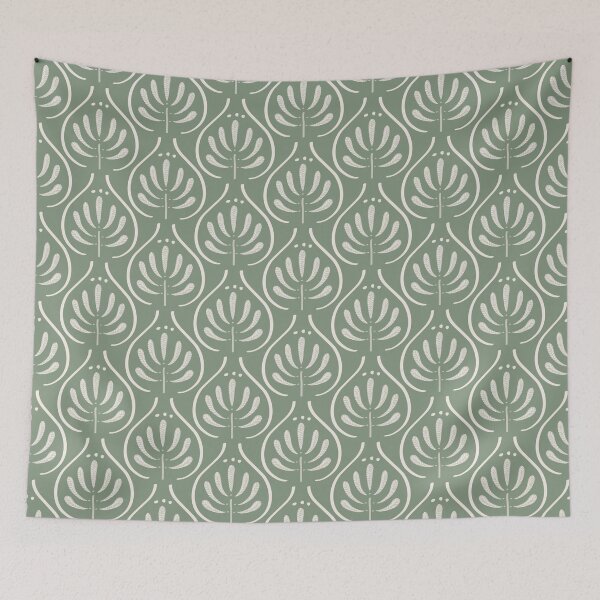 Item preview, Boho Block Print Sage Green Pattern designed and sold by Anis Illustration.