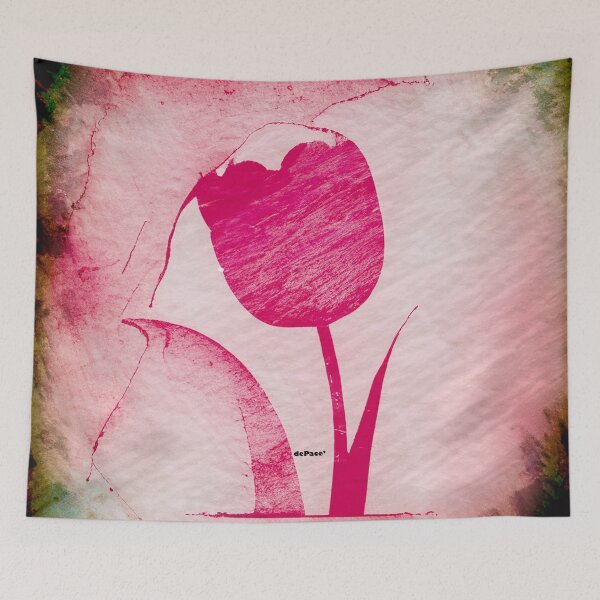 Item preview, Vintage Pink Tulip: Letterpress Elegance - dePace' designed and sold by mrpropcake.