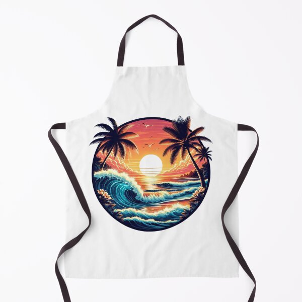 Item preview, Tropical Sunset and Waves Crashing Art designed and sold by WayoftheWater.