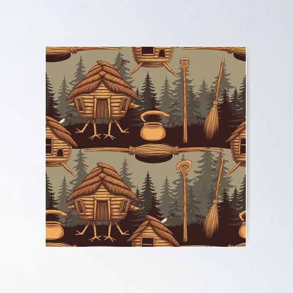 Item preview, Baba Yaga Pattern 09 designed and sold by AIfolklore.