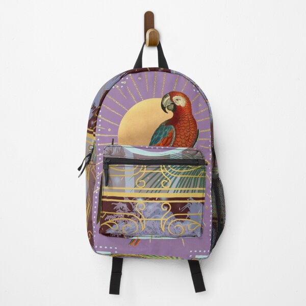 Item preview, Parrot and palms at evening, sky fall of stars, exotic vibes designed and sold by Sugar Wisdom .