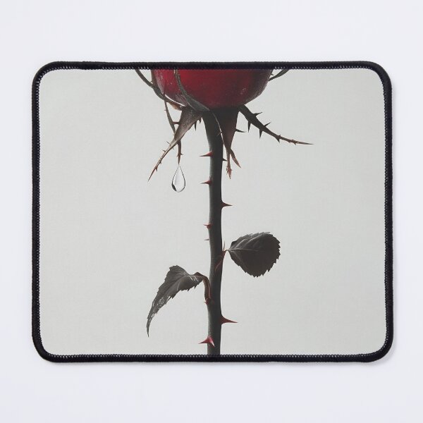 Item preview, A single red rose with dewdrops designed and sold by anytka.